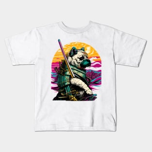 Japanese Samurai Bulldog Kids T-Shirt